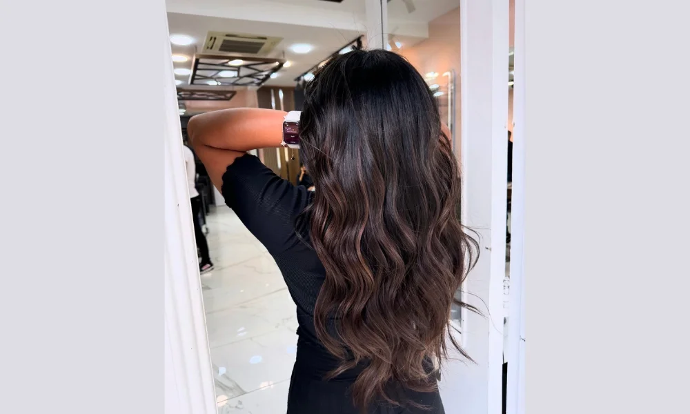 Dark Brown Hair with Highlights